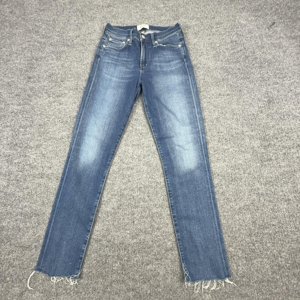 AGOLDE Jeans Womens 26 Medium Wash Slim Straight Ankle Frayed Hem Denim Blue